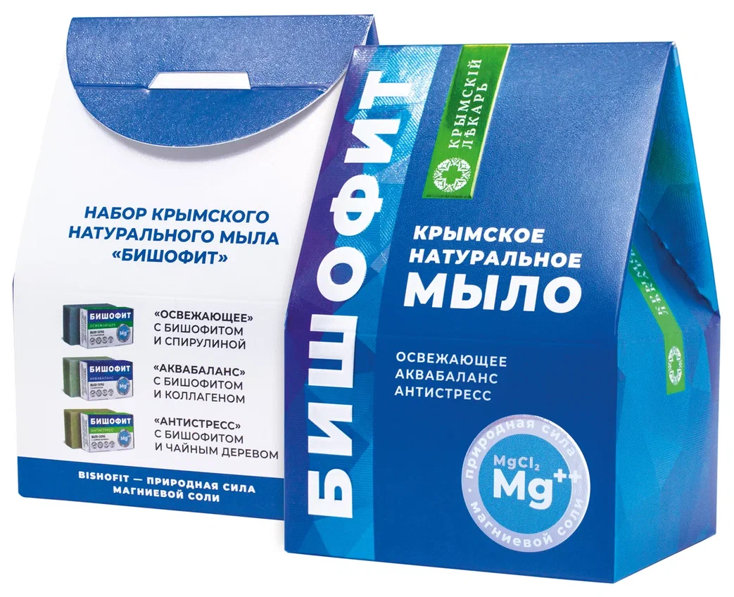 НАБОР КРЫМСКОГО НАТУРАЛЬНОГО МЫЛА С БИШОФИТОМ «ДОМИК. КРЫМСКИЙ ЛЕКАРЬ»