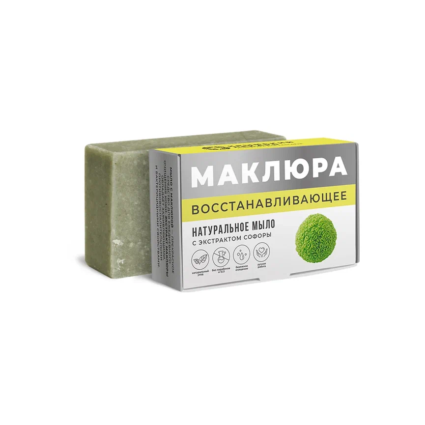НАТУРАЛЬНОЕ МЫЛО МАКЛЮРА С СОФОРОЙ ВОССТАНАВЛИВАЮЩЕЕ