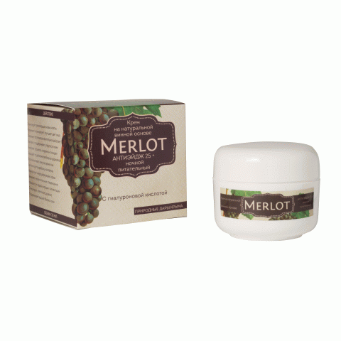 Крем на натуральной винной основе Мерло Антиэйдж 25 + ночной питательный