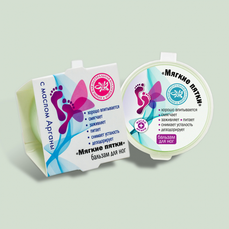 Бальзам для ног Мягкие пятки Домашняя аптечка с маслом арганы