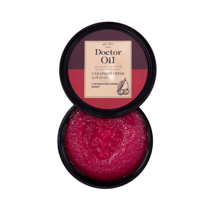 Скраб сахарный для тела, с натуральным соком вишни