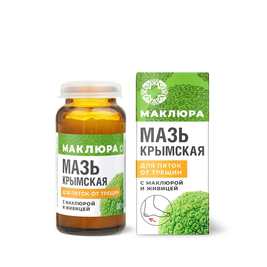 МАЗЬ КРЫМСКАЯ С МАКЛЮРОЙ И ЖИВИЦЕЙ ДЛЯ ПЯТОК ОТ ТРЕЩИН