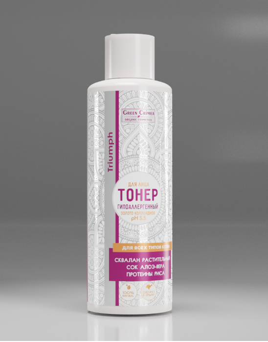 Тонер для лица гипоаллергенный с коллоидным золотом для всех типов кожи Triumph