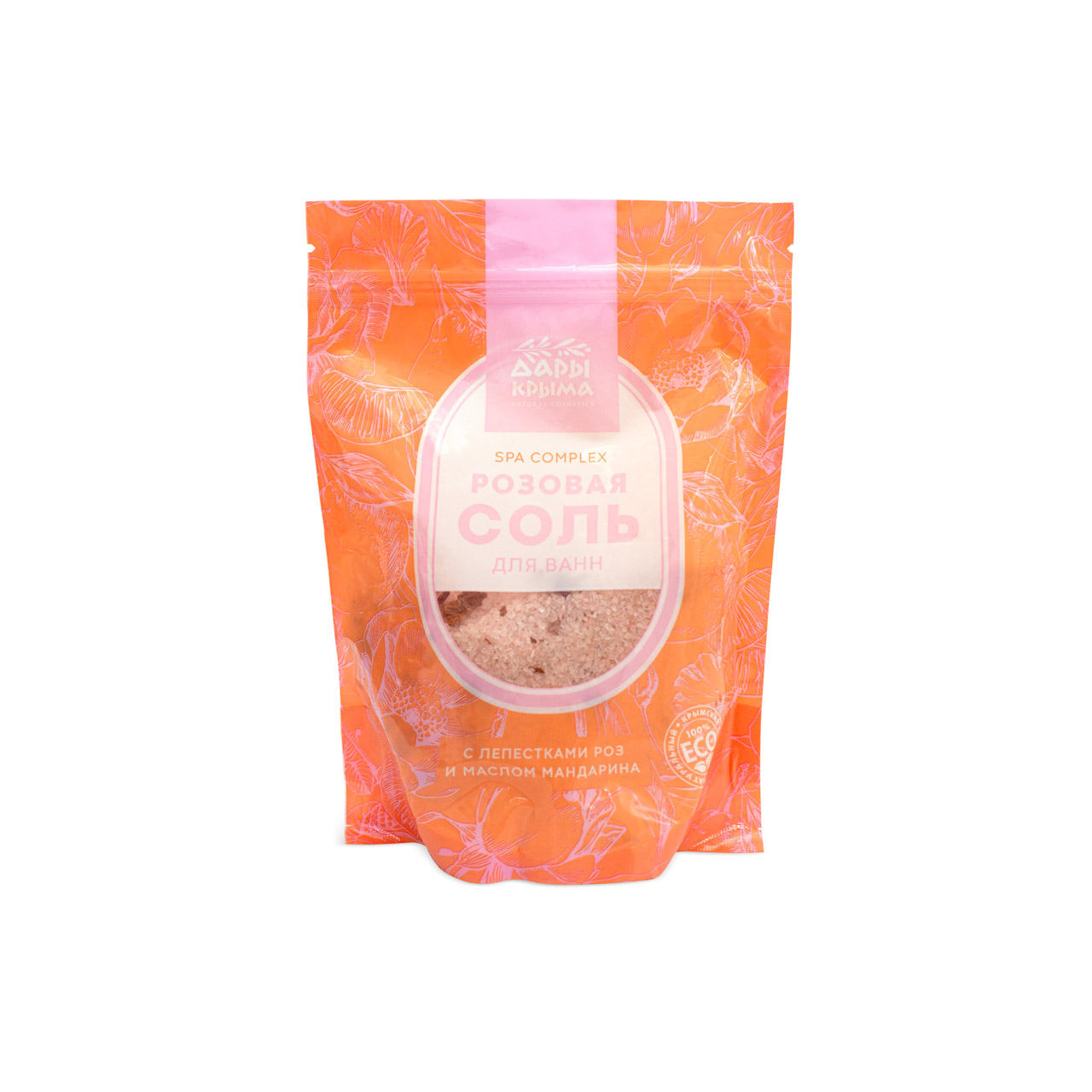 Розовая соль для ванн Spa Complex с лепестками роз и маслом мандарина