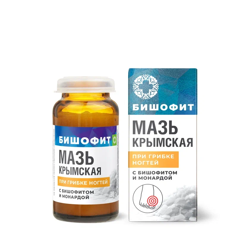 МАЗЬ КРЫМСКАЯ С БИШОФИТОМ И МОНАРДОЙ ПРИ ГРИБКЕ НОГТЕЙ