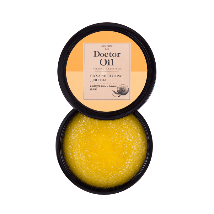 Скраб сахарный для тела, с натуральным соком дыни