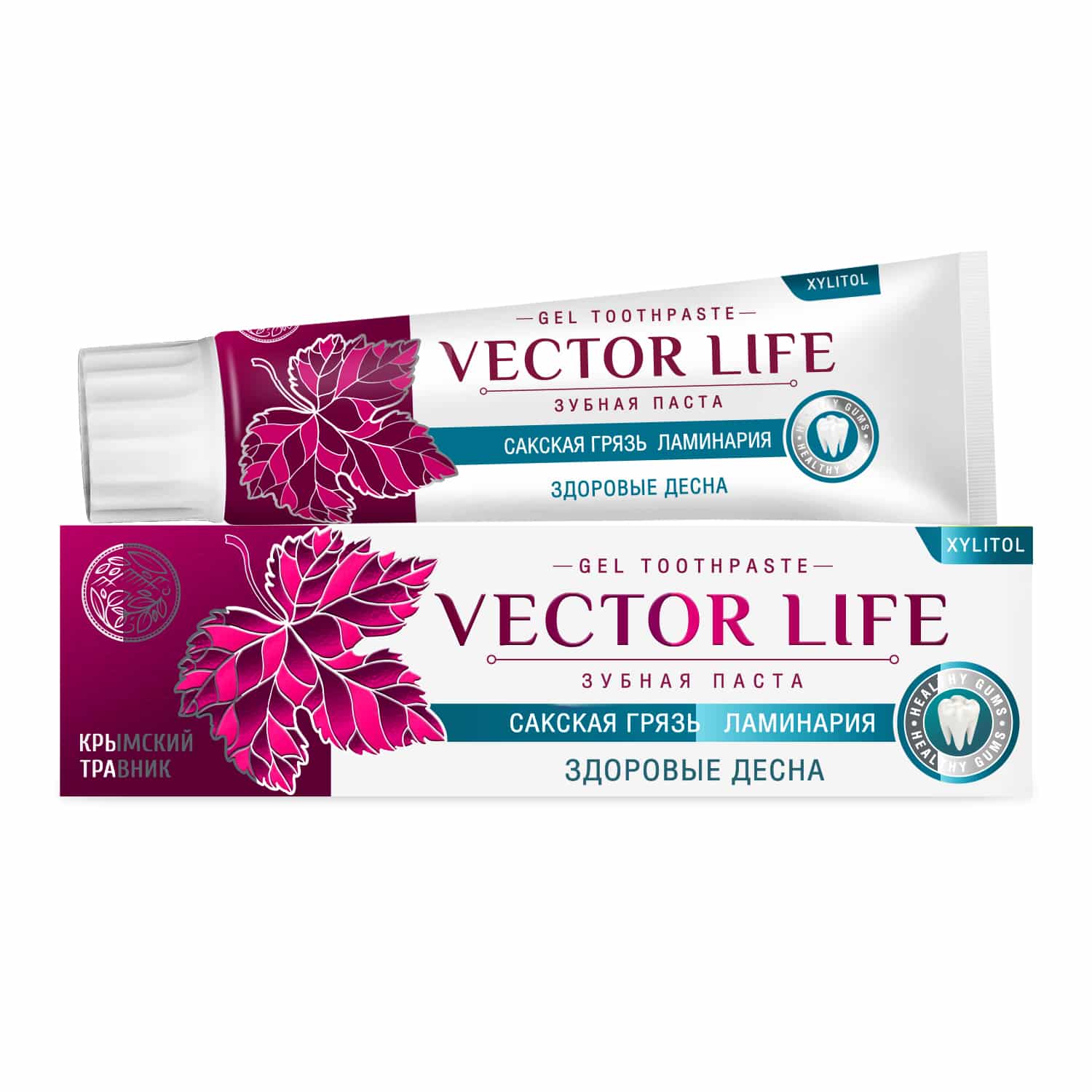 Зубная паста «VECTOR LIFE» ЗДОРОВЫЕ ДЕСНА с сакской грязью и ламинарией