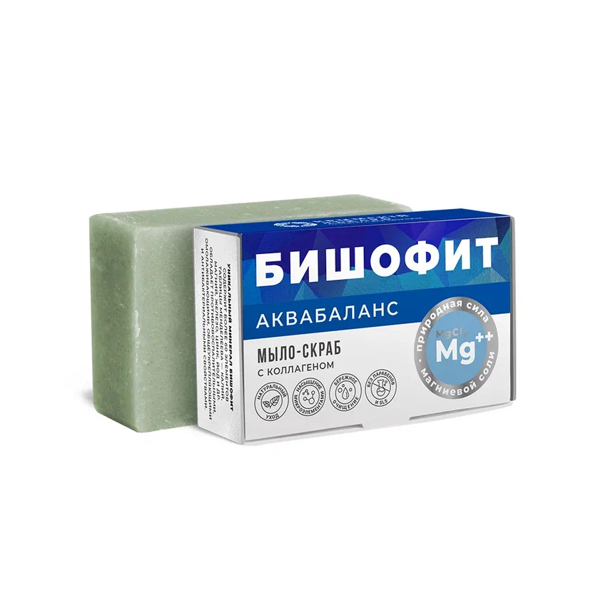 МЫЛО-СКРАБ АКВАБАЛАНС С БИШОФИТОМ И КОЛЛАГЕНОМ