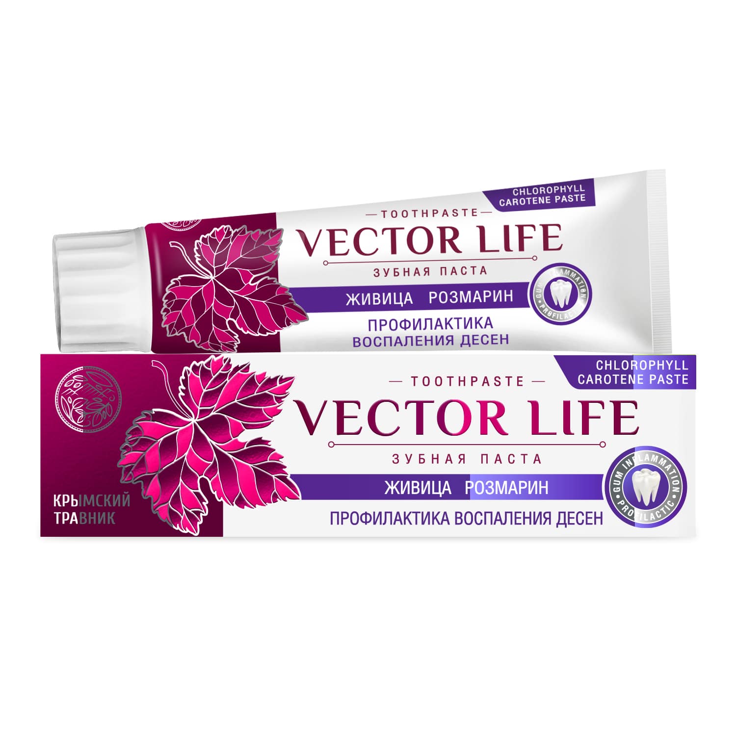 Зубная паста «VECTOR LIFE» ПРОФИЛАКТИКА ВОСПАЛЕНИЯ ДЕСЕН с живицей и розмарином