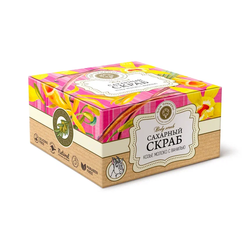 СКРАБ САХАРНО-СОЛЯНОЙ КОЗЬЕ МОЛОКО С ВАНИЛЬЮ