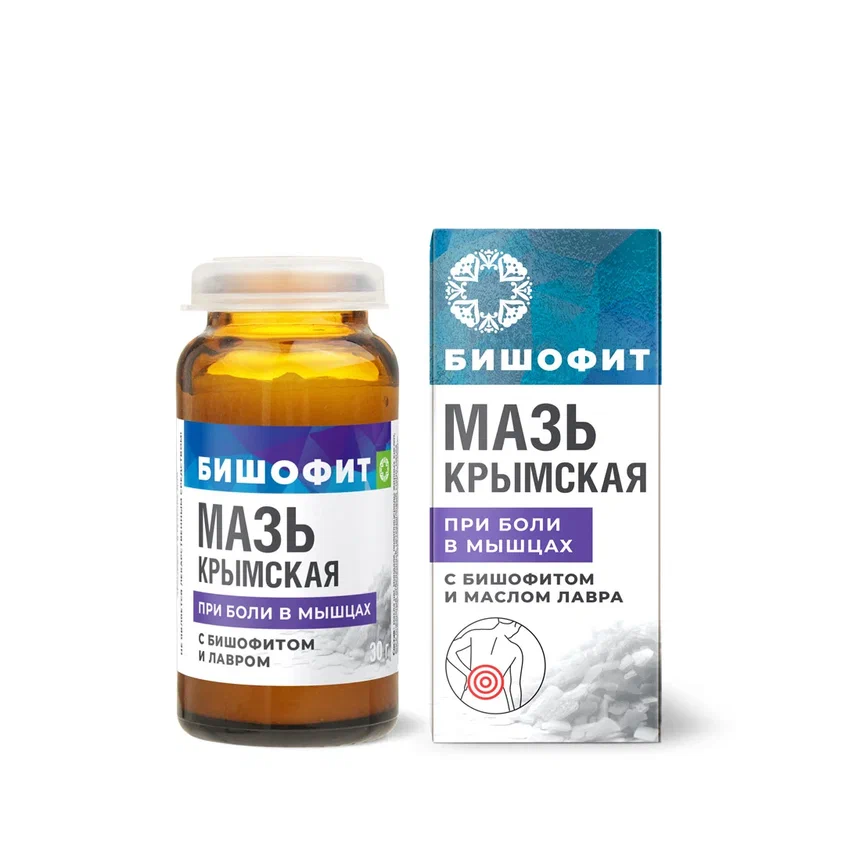 МАЗЬ КРЫМСКАЯ С БИШОФИТОМ И ЛАВРОМ ПРИ БОЛИ В МЫШЦАХ