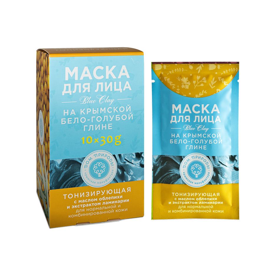 МАСКА ТОНИЗИРУЮЩАЯ ДЛЯ НОРМАЛЬНОЙ И КОМБИНИРОВАННОЙ КОЖИ НА ОСНОВЕ КРЫМСКОЙ БЕЛОГОЛУБОЙ ГЛИНЫ (САШЕ)